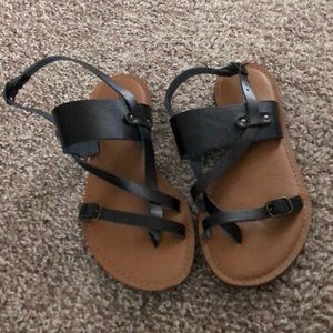 Edgy strappy sandals!